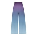 thumbnail image 4 of Wycnly on Sale Pants for Women Womens Linen Pants Summer Fashion Gradient Print Loose Wide Leg Palazzo Long Pants Casual Elastic Waist Ladies Trousers, 4 of 4