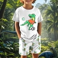 thumbnail image 2 of WhouRiu Boys Casual Outfits Short Sleeve Dinosaur Graphic Tees And Shorts Sets Kids Summer Clothes, 2 of 5