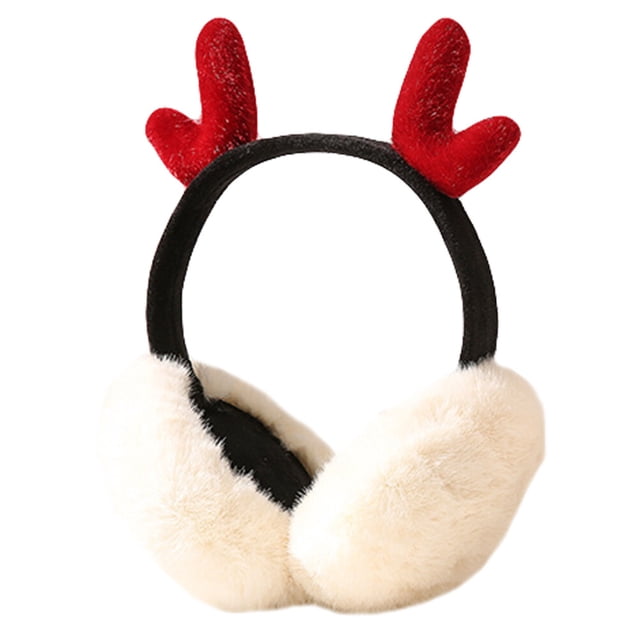 MasteelfCA 1 Pce Cache-Oreilles Design Bois de Cerf d'Hiver Cache-Oreilles en Peluche Chaude pour Fille