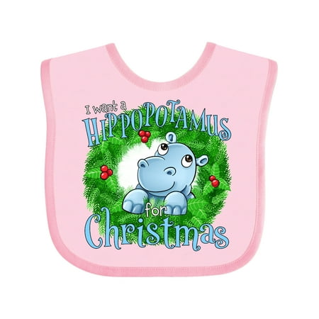

Inktastic I Want a Hippopotamus for Christmas Gift Baby Boy or Baby Girl Bib