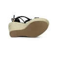 thumbnail image 5 of BLISSFUL STEP Women's Espadrilles Platform Wedges Heeled Lace Up Sandals, 5 of 7
