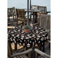 thumbnail image 2 of Outdoor Table Cloth with Umbrella Hole and Zipper, Halloween Horror Skull Waterproof Round Tablecloth 54 Inch, Pumpkins Bats Black Abstract Washable Table Cover for Outside Party Patio Picnic, 2 of 8
