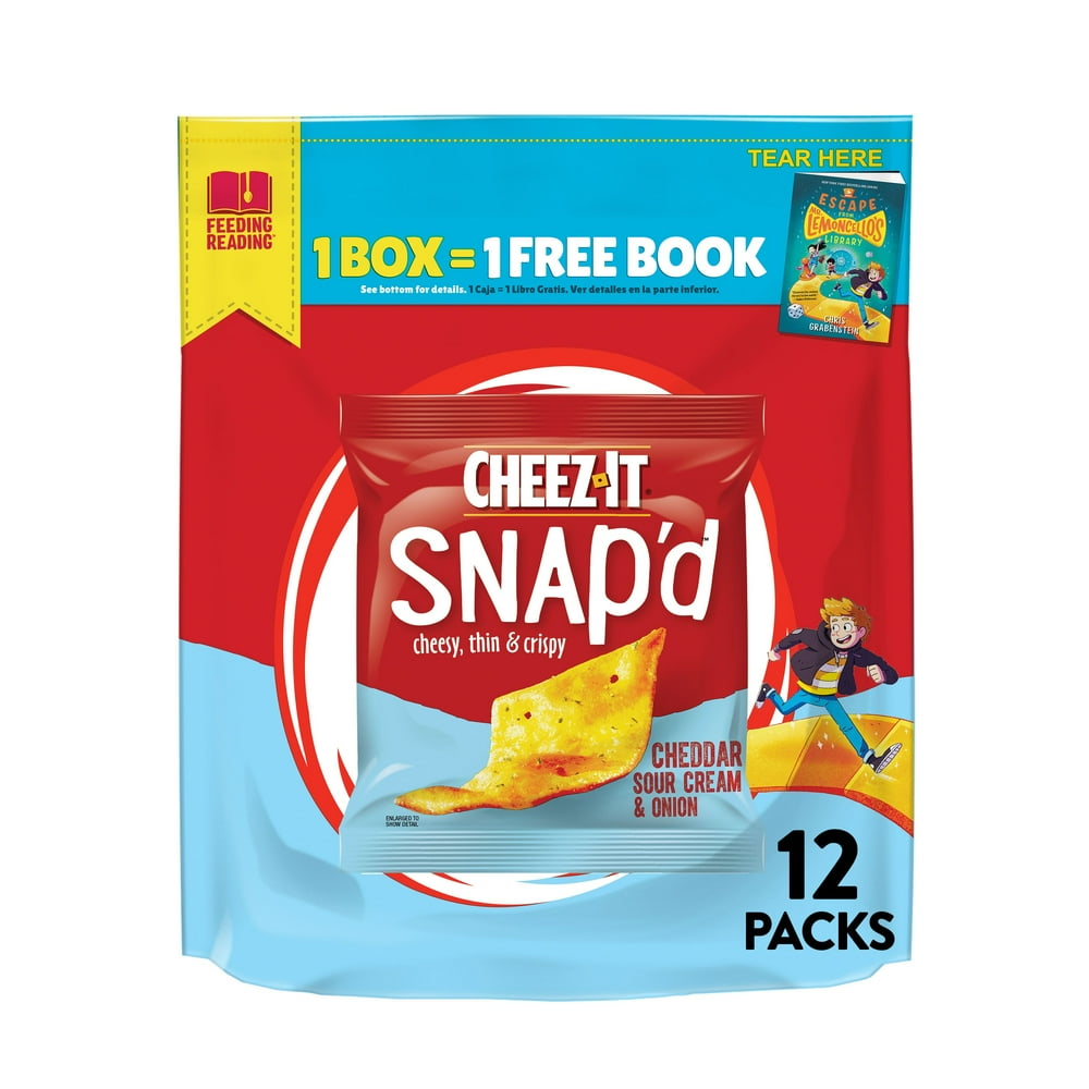 CheezIt Snap'd Cheese Crisps, Baked Snack Crackers, Lunch Snacks