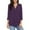 Purple, variant on Babysbule Women V-Neck 3/4 Sleeve T-Shirt Casual Blouse Soft Polyester Top for Spring Summer Daily Wear