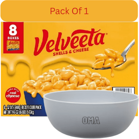 Velveeta Shells & Cheese Original, 12 oz., 8 pk. With White Bowl By OMA