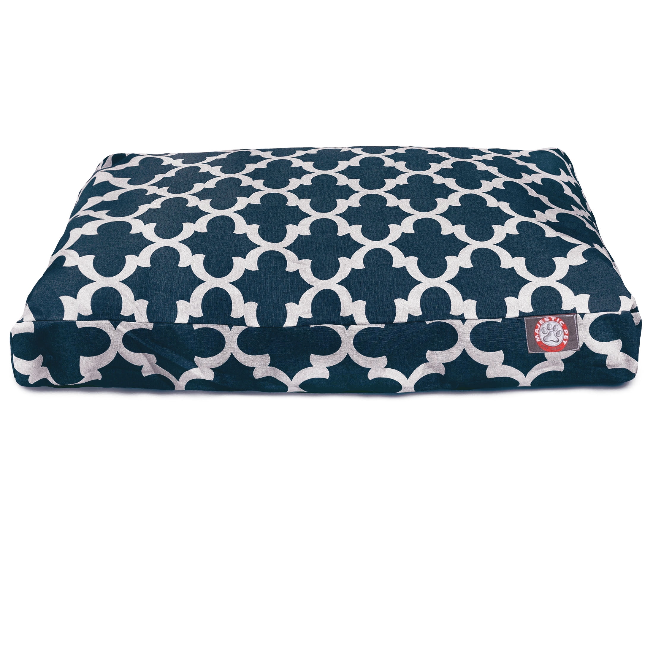 Majestic Pet | Trellis Rectangle Pet Bed For Dogs, Removable Cover, Navy, Extra Large