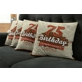 thumbnail image 5 of Ambesonne Retro Throw Pillow Cover 4 Pack, Birthday Age Number, 16", Scarlet Brown Eggshell, 5 of 5