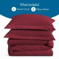thumbnail image 4 of Burgundy King ( 104" x 90" ) Size 100% Cotton Duvet Set, 800 Thread Count, Stripe Pattern, 1-Piece Comforter Cover with Zipper Closure & 2-Pillow Shams– Hotel Quality, All-Season, 4 of 5