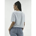 thumbnail image 3 of No Boundaries Boxy Cropped Graphic Tee with Short Sleeves, Women's, 3 of 5
