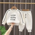 thumbnail image 2 of Jiilone Toddler Boys Outfit Sets 2 Piece Casual Round Neck Tracksuits Outdoor Play Sports Daily Wear Loose Fit Elastic Waist Kids Boys Clothes Sets, 2 of 6