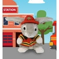 thumbnail image 5 of DolliBu Sitting Gray Rabbit Firefighter Stuffed Animal - Rabbit Fireman Toy with Red Fireman Costume Outfit and Fireman Hat, Farm Life Stuffed Animal Fire Fighter Doll Plush Toy for Kids - 6.5 Inch, 5 of 6