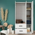 thumbnail image 3 of Better Home Products Symphony Wardrobe Armoire Closet with Two Drawers in White, 3 of 7