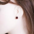 thumbnail image 2 of Genuine Garnet Stud Earrings, Garnet Earrings, Natural Red Garnet Earrings, January Birthstone Stud Earrings, 2 of 2