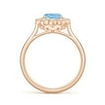 thumbnail image 2 of Angara Natural 1.2 Ct. Aquamarine with Diamond Halo Ring in 14K Rose Gold for Women (Ring Size: 11.5), 2 of 8