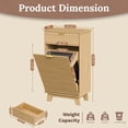 thumbnail image 2 of FANRAL Single Tilt Out Laundry Hamper Cabinet,10 Gallon Wooden Hidden Storage Cabinet,Fluted Trash Can for Bathroom Kitchen Living Room,Natural Oak Laundry Basket Cabinet, 2 of 9