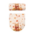 thumbnail image 2 of HELLHERO Cat Maple Leaf Toilet Top Cover Set & Adjustable Toilet Lid Seat Cover for Toilet, Polyester, Easy to Install, 2 of 7