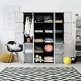 thumbnail image 7 of 20-Cube Storage Organizer, Eco-Friendly Closted Cube Storage Shelf, Stackable DIY Plastic Closet Cabinet, Closet Storage Shelves with Doors, Modular Clothing/Toys/Book Organizer Containers, A1672, 7 of 7