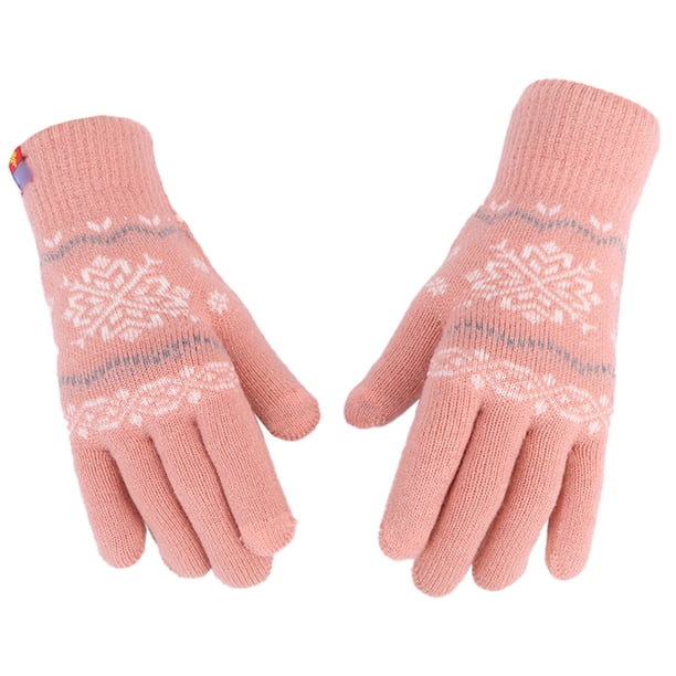 Guantes de invierno con pantalla táctil para mujeres y niñas, guantes suaves y cálidos de punto MFZFUKR CPB-CJZ959-4