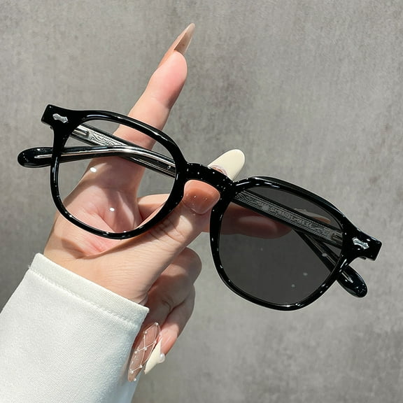 New Photochromic Blue Light Blocking Glasses Non-Prescription Glasses Protective Glasses Color Changing Sunshade Fashion Simple Bare Face 10453