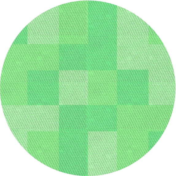 Ahgly Company Machine Washable Indoor Round Transitional Green Area Rugs, 5' Round