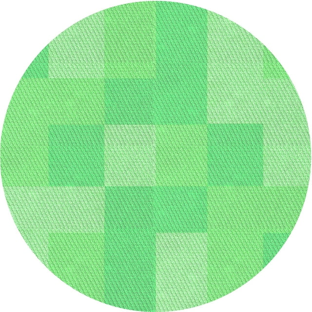 Ahgly Company Tapis Rond Lavable en Machine Intérieur Transitionnel Vert, 3 Pieds Rond