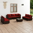 thumbnail image 1 of vidaXL 8 Piece Garden Lounge Set with Cushions Poly Rattan Brown, 1 of 5
