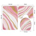 thumbnail image 3 of Pink White Gold Marble Pattern Bathroom Rugs Sets 3 Piece,Toilet Cover Set,Absorbent Non Slip Bathroom Mats Sets with U-Shaped Contour Rug Toilet Rug Set, 3 of 5