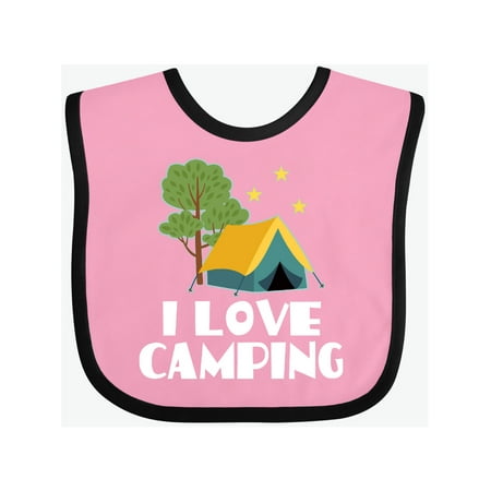 

Inktastic I Love Camping Summer Vacation Gift Baby Boy or Baby Girl Bib