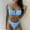 Sky Blue, variant on BONIXOOM Plus Size Swimsuit For Women Underwire Elastic Solid Bikinis Bikini Summer Swimwears on Clearance Green Size 8