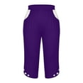 thumbnail image 5 of Wenyuyu Women's Color Block Leggings Fashion Casual Workout Capri Sweatpants High Waist Yoga Cropped Pants for Summer Purple 3XL, 5 of 5
