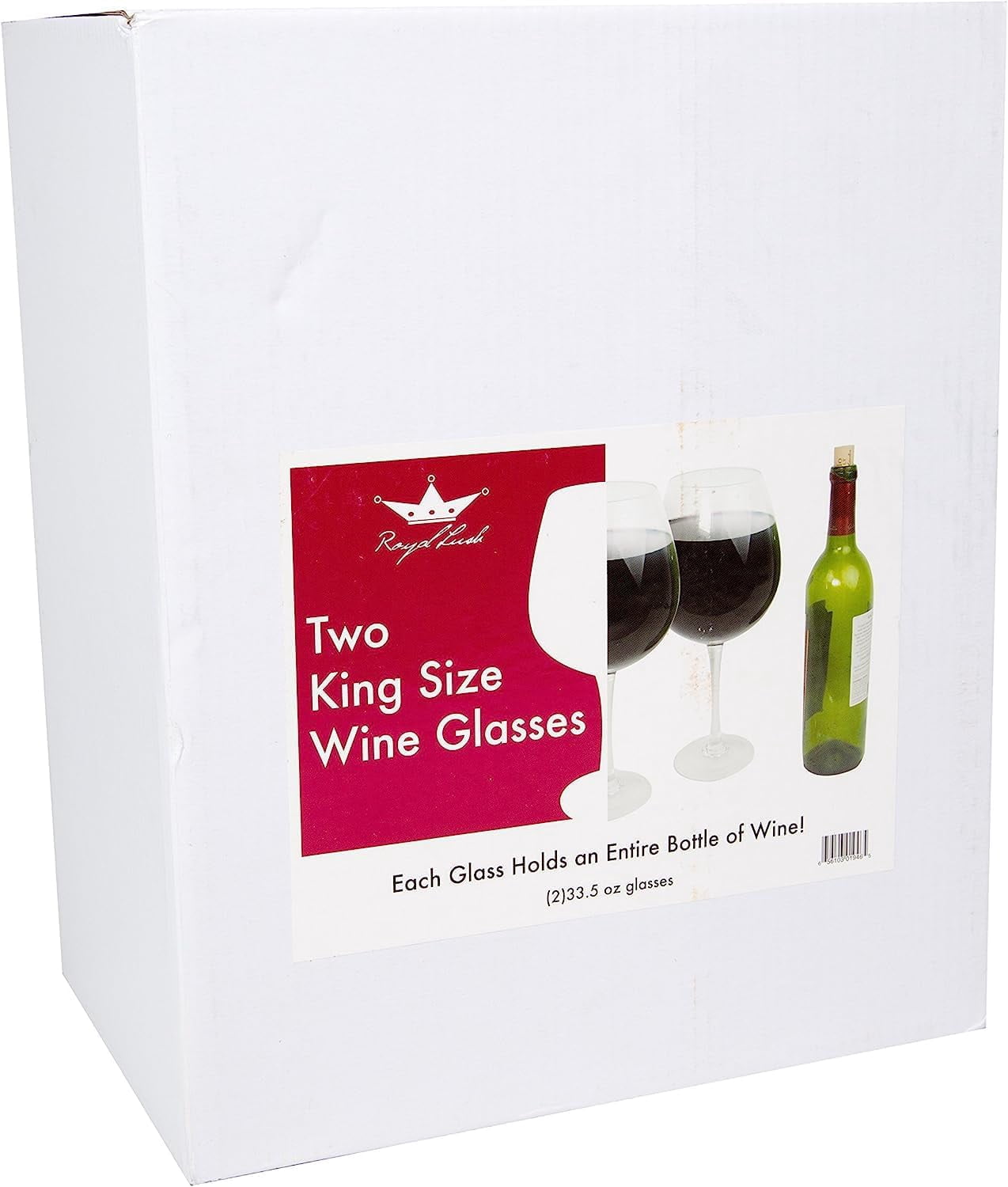 Oversized XL Giant Wine Glass (33.5oz ea) Set of 2- Holds a Full Bottle of Wine or Jumbo Cocktails - Extra Large Glassware Fun for Pool Days, Bachelorette Parties & Birthdays- Wedding Gift Idea