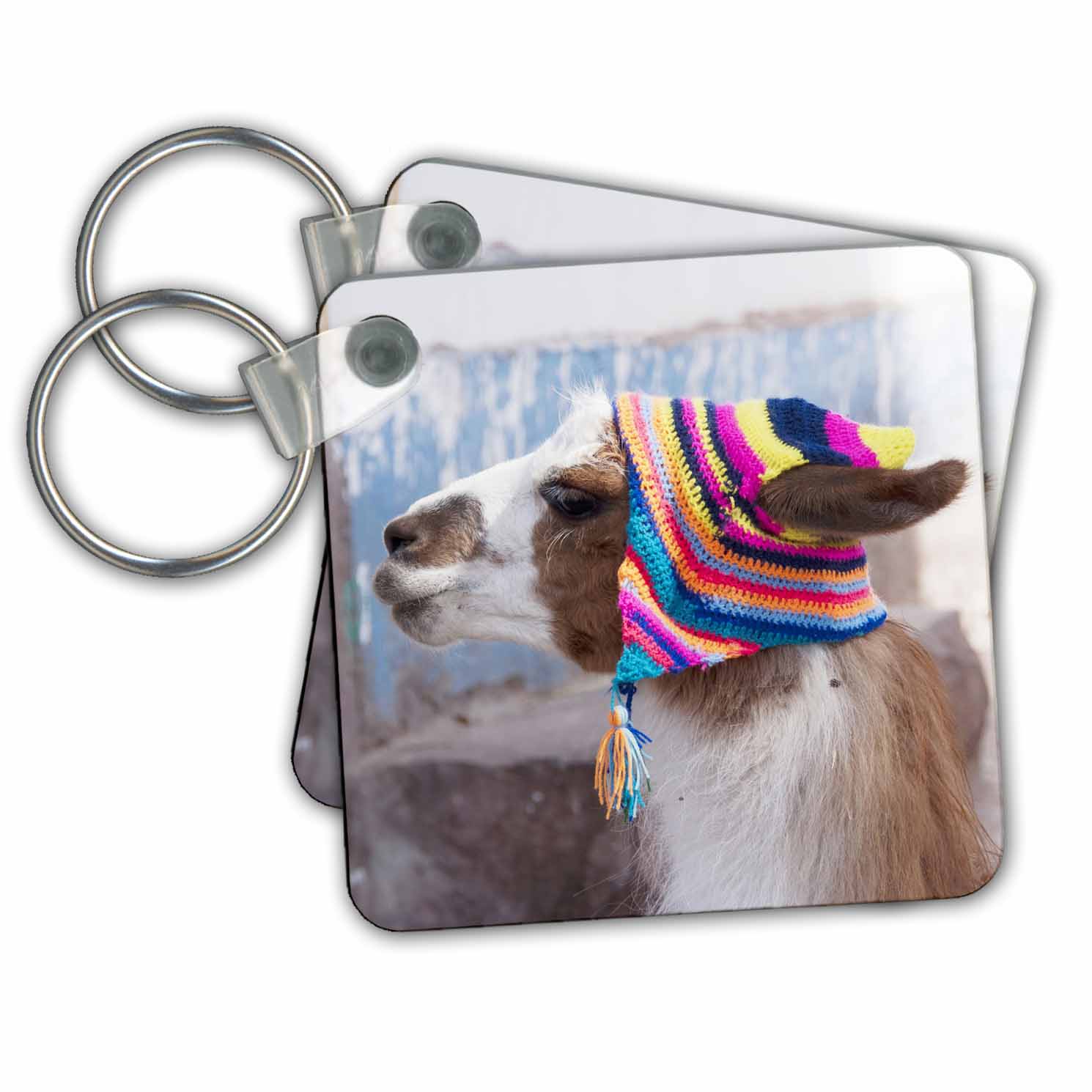 Grußkarten-Set 'Peru, Lama In Einem Dorf' – 6 Karten, 15,2x15,2 Cm, Mit Umschlägen, Von Jutta Riegel
