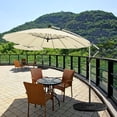thumbnail image 3 of Gymax Parasol Suspendu Déporté de Patio 10 Pi avec Réglage d'Inclinaison Beige, 3 of 10