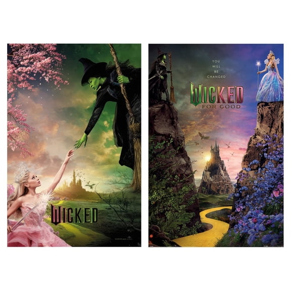 Wicked & Wicked For Good - 2 Piece Movie Poster Set (Regular Styles) (Size: 24" x 36" each)