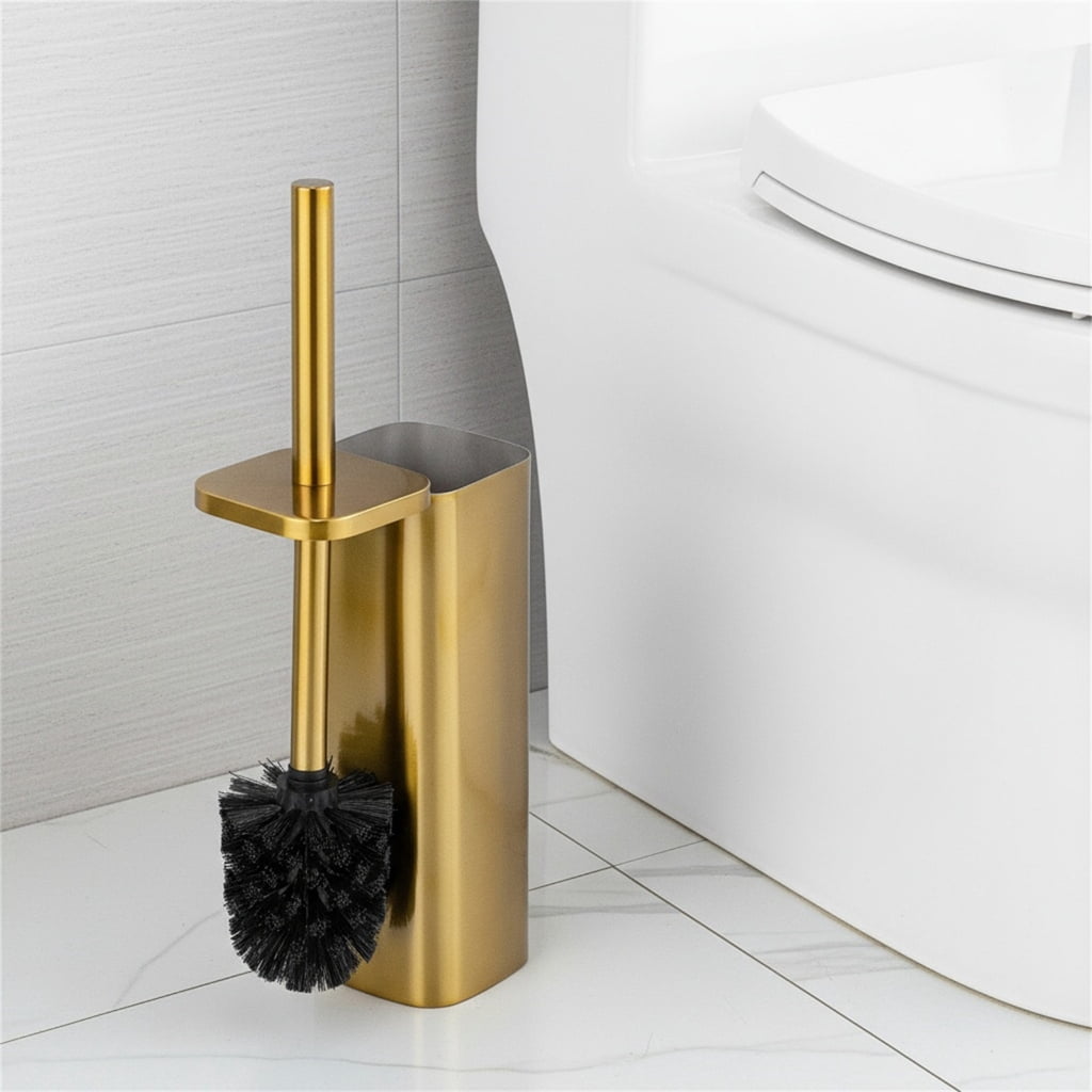 Soft Bristles Toilet Brush & Holder Bathroom Toilet Bowl Brush Easily to Clean