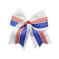 thumbnail image 1 of Día de la Independencia Soporte para cola de caballo Niñas Cheer Bow Hair Rope Holiday Hair Ring Tie JHN33 (-Blanco), 1 of 5