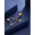 thumbnail image 3 of Devuggo 925 Sterling Silver Gold Plated Love Heart Pink Swarovski Crystal Stud Earrings,Mother’s Day Gifts for Mom, 3 of 7