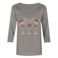 thumbnail image 4 of Odbmxy Christmas Shirts for Women Plus Size Winter 3/4 Sleeve Tshirts Shirts for Women Casual Gray Loose Vacation Tops,5XL, 4 of 6