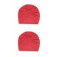 thumbnail image 2 of Minnieouse Hijab interior con nudo turbante para la frente, Color sólido, elástico, plisado, torcido, accesorios para la cabeza, capó, rojo sandía Melon rojo 2piezas Minnieouse CBP379732, 2 of 6