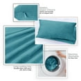 thumbnail image 6 of Clara Clark Plush Solid Decorative Microfiber Square Throw Pillow Cover with Throw Pillow Insert for Couch, Beach Blue, 28"x28"", 4 Piece Decorative Soft Throw Pillow Set, 6 of 8