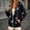 Black 1, variant on Women's Zip Up Hoodie Fleece Lined Fall Winter Casual Long Sleeve Jackets with Pockets Plaid Print Loose Pullover Tops
