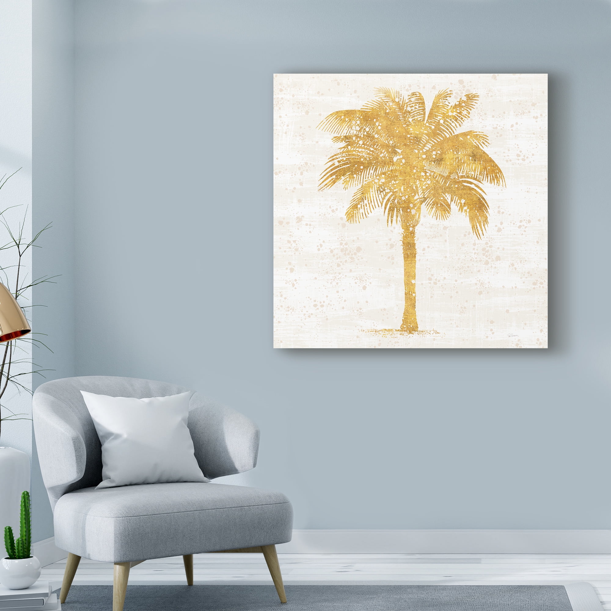 Trademark Fine Art 'Palm Coast II On White' Canvas Art by Sue Schlabach
