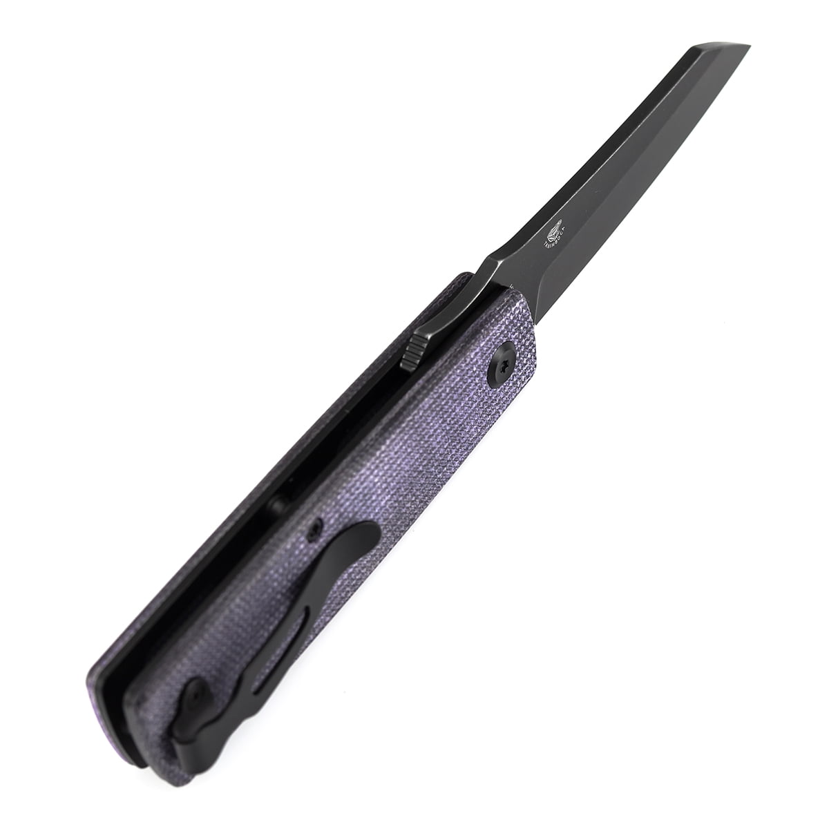 Tenable Higonokami Folding Pocket Knife,3.02'' Black Stonewashed D2 Blade,Purple Micarta Handle,B2135A1