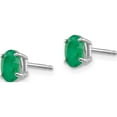 thumbnail image 2 of 14K White Gold 6X4mm Emerald Earrings (6 X 4) Made In India xbe305, 2 of 5