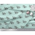 thumbnail image 3 of Soimoi Green Poly Georgette Fabric Landscape & Reindeer Animal Print Fabric by Yard 42 Inch Wide, 3 of 5