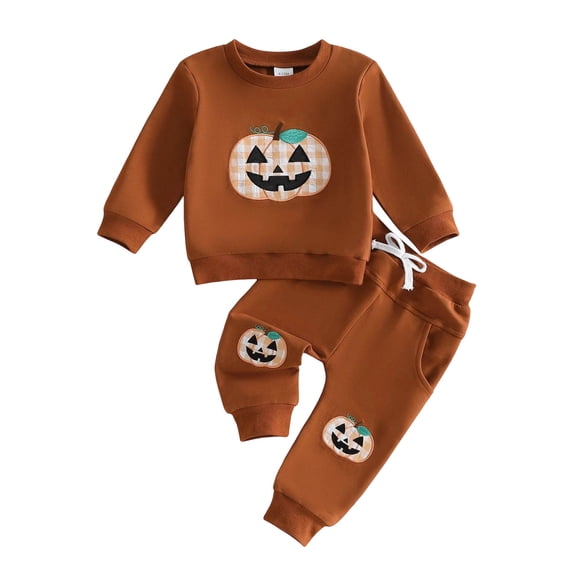 Duqingm Toddler Outfits for Boys Toddler Baby Boy Clothes Solid Color Long Sleeve Crewneck Sweatshirt Top Casual Pants Set 2Pcs Fall Winter Outfits,2-3 Years