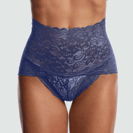 Fulorrnie Underwear for Women Plus Size High Waist Tummy Control Breathable Panty Briefs Elastic Stretchable Panties  Blue  XXXL