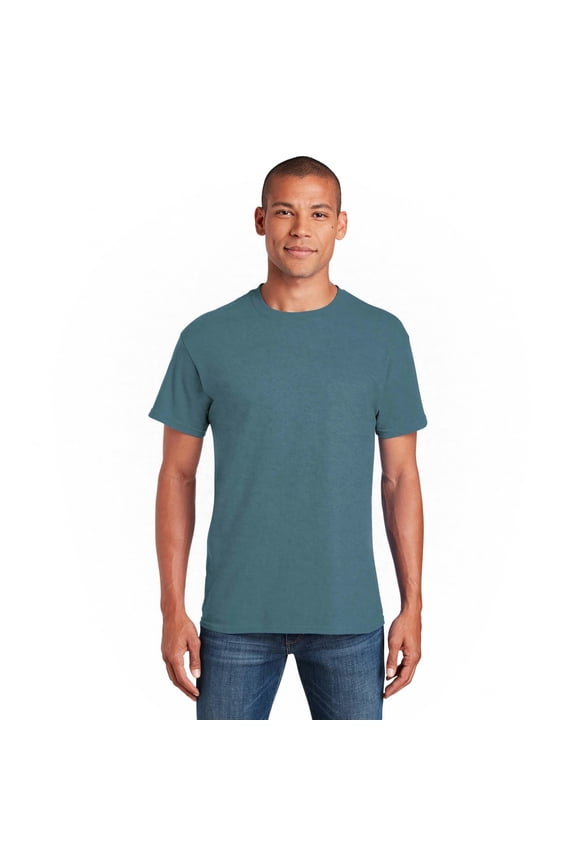 Softstyle Crewneck CVC T-Shirts, 60/40 Cotton/Polyester Adult Short Sleeve Tee, S Steel Blue
