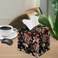 thumbnail image 2 of ZUXONGSY Mushroom Square Tissue Box Covers PU Leather Household Tissue Holder Stylish Tissue Box Cover Wear Resistant Paper Towel Box Cover for Table, Dresser, Countertop, 2 of 7