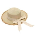 thumbnail image 4 of Clearance! Fdelink Sun Hat Sun UV Protection Hat Women's Summer Wide Straw Hat Bow Beach Sun Hat Beige, 4 of 4